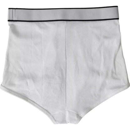 Dolce & Gabbana White Cotton Stretch Branded Logo Underwear