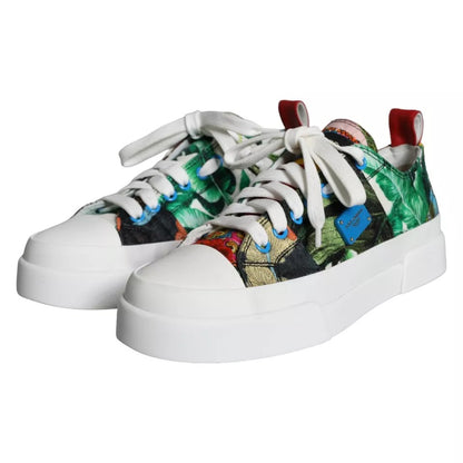 Dolce & Gabbana Multicolor Patchwork Low Top Sneakers Shoes