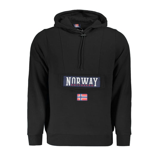 Norway 1963 Black Cotton Men Hooded Sweater