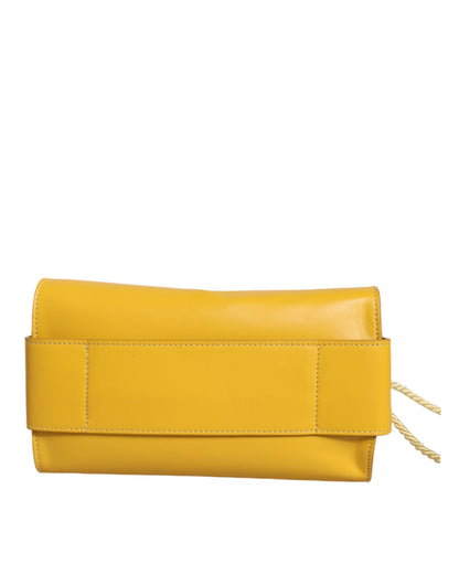 Patrizia Pepe Yellow Leather Shoulder Strap Top Handle Bag