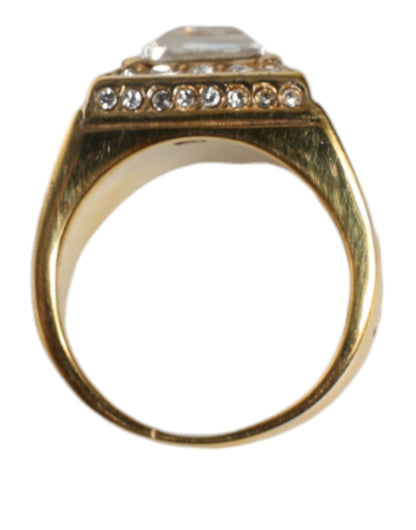 Dolce & Gabbana Gold Plated 925 Silver Clear Crystal Ring