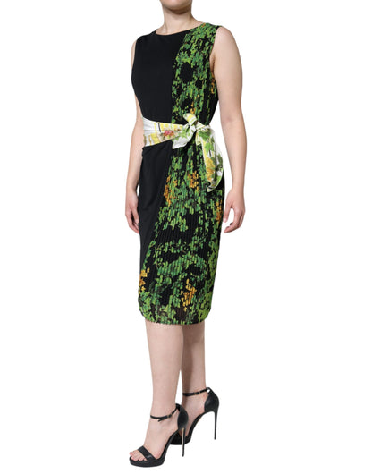 Roberto Cavalli Multicolor Floral Sheath Knee Length Dress