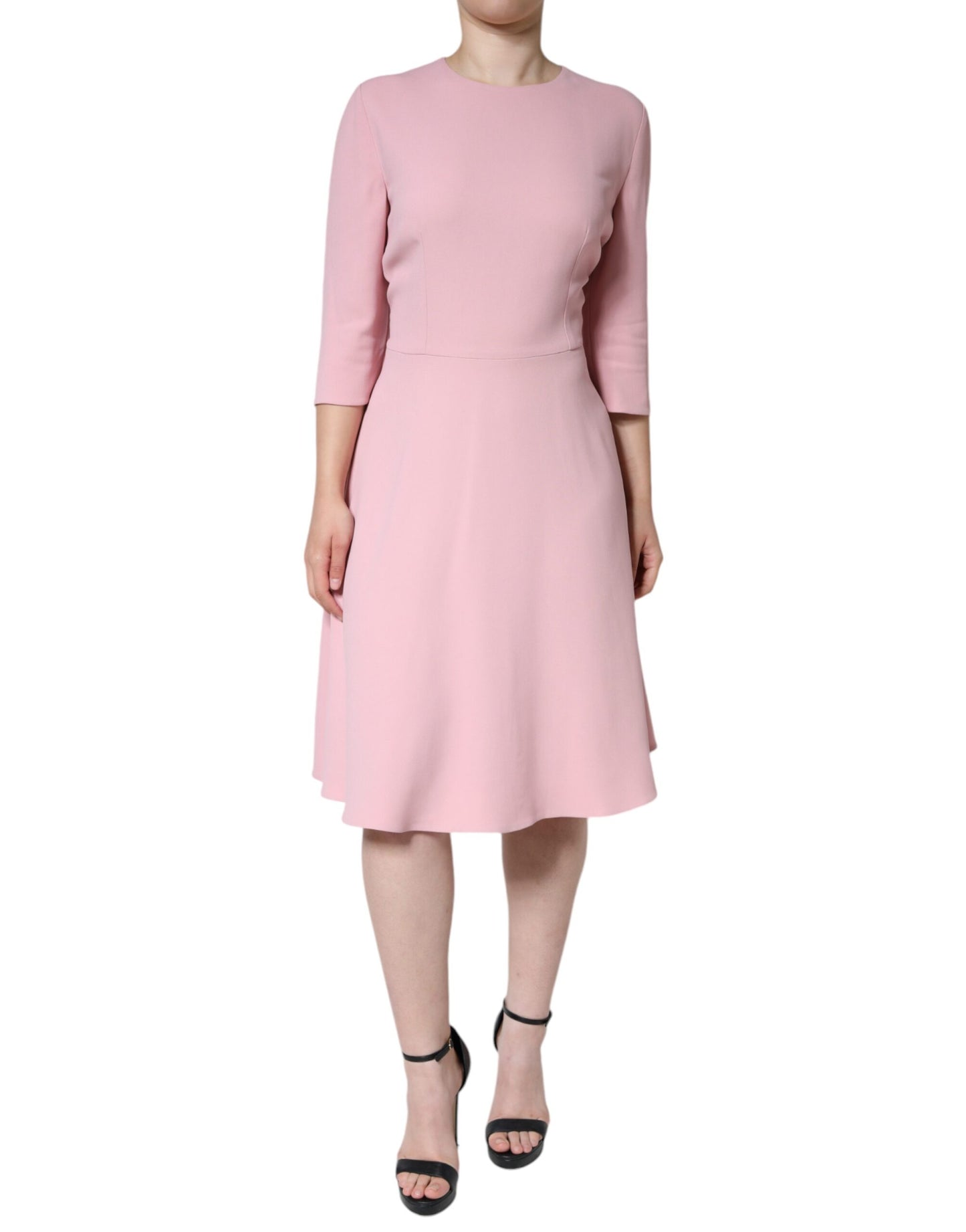 Dolce & Gabbana Pink A-line Viscose 3/4 Sleeves Dress