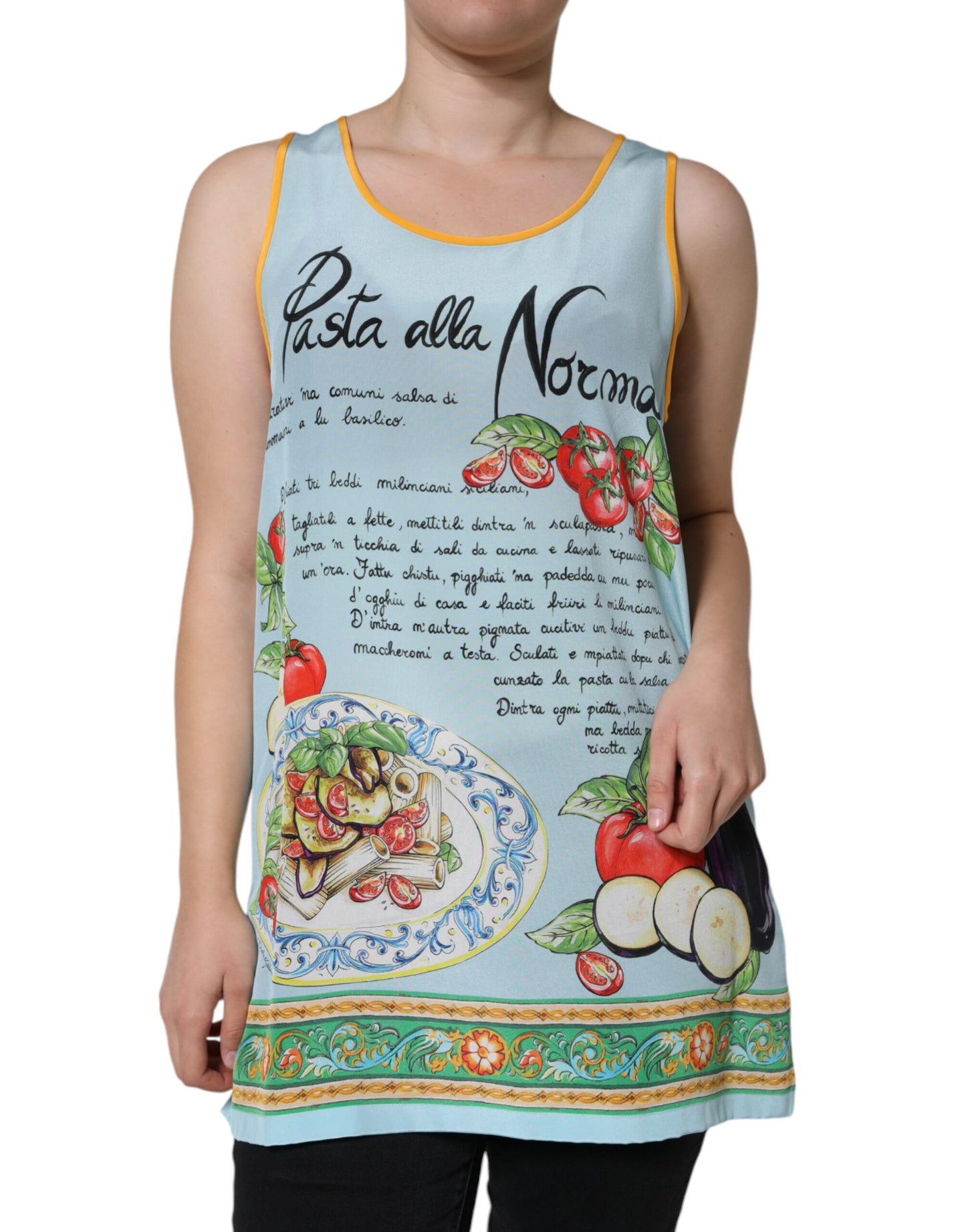 Dolce & Gabbana Multicolor Pasta Alla Norma Print Tank Top