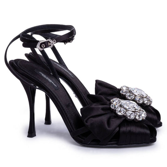 Dolce & Gabbana Black Leather Di Capra Sandal