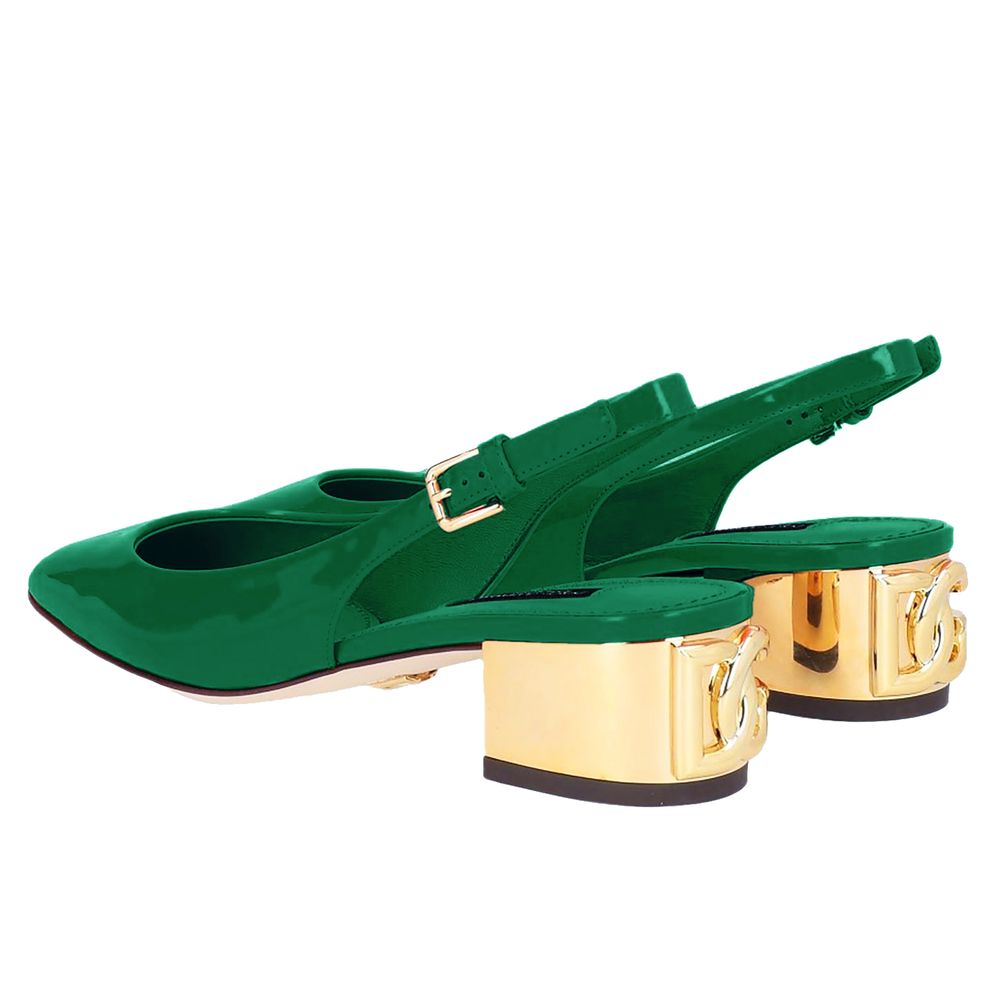 Dolce & Gabbana Green Leather Di Calfskin Pump