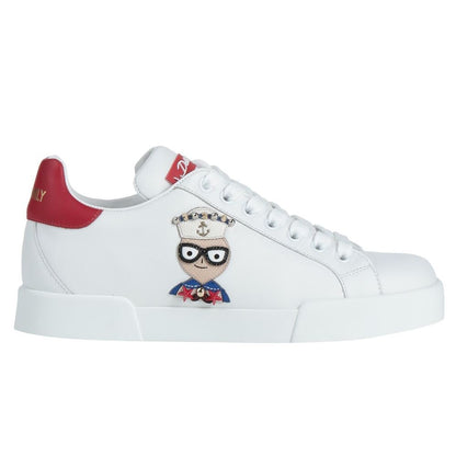 Dolce & Gabbana White Leather Di Calfskin Sneaker