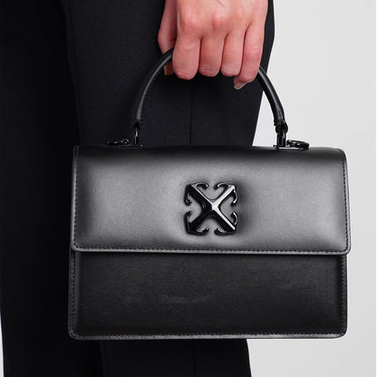 Off-White Black Leather Crossbody Bag