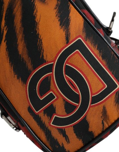 Dolce & Gabbana Multicolor Tiger Print Nylon Logo Cross Body Bag