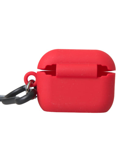 Dolce & Gabbana Red Silicone Rubber Logo Embossed Airpods Case