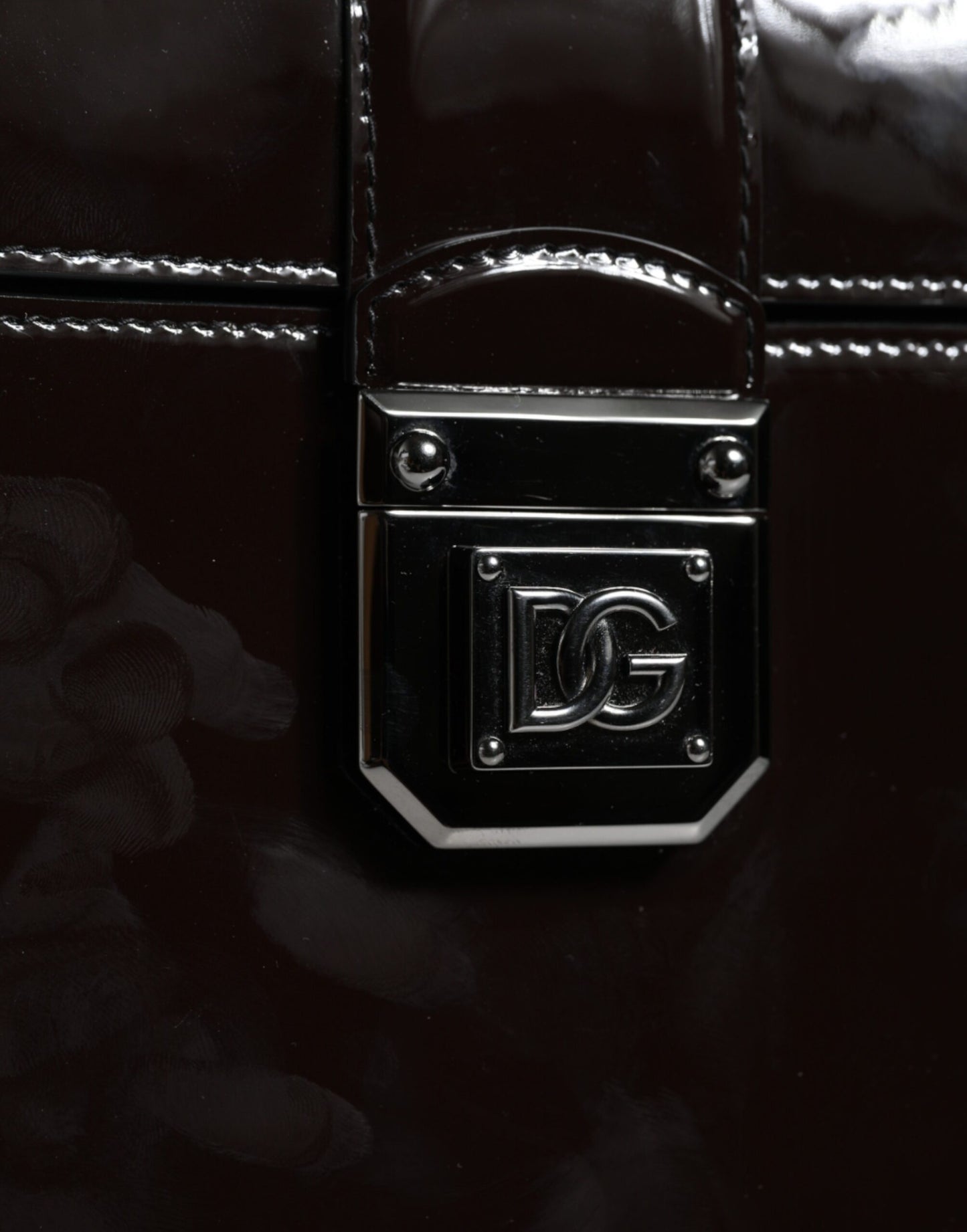 Dolce & Gabbana Black Glossy Leather Crossbody Shoulder Bag