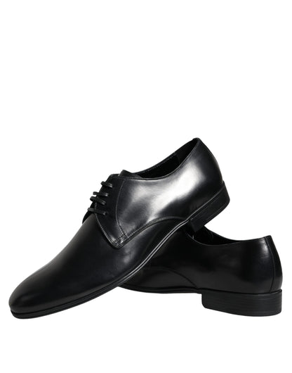 Dolce & Gabbana Black Leather Derby Formal Dress Shoes