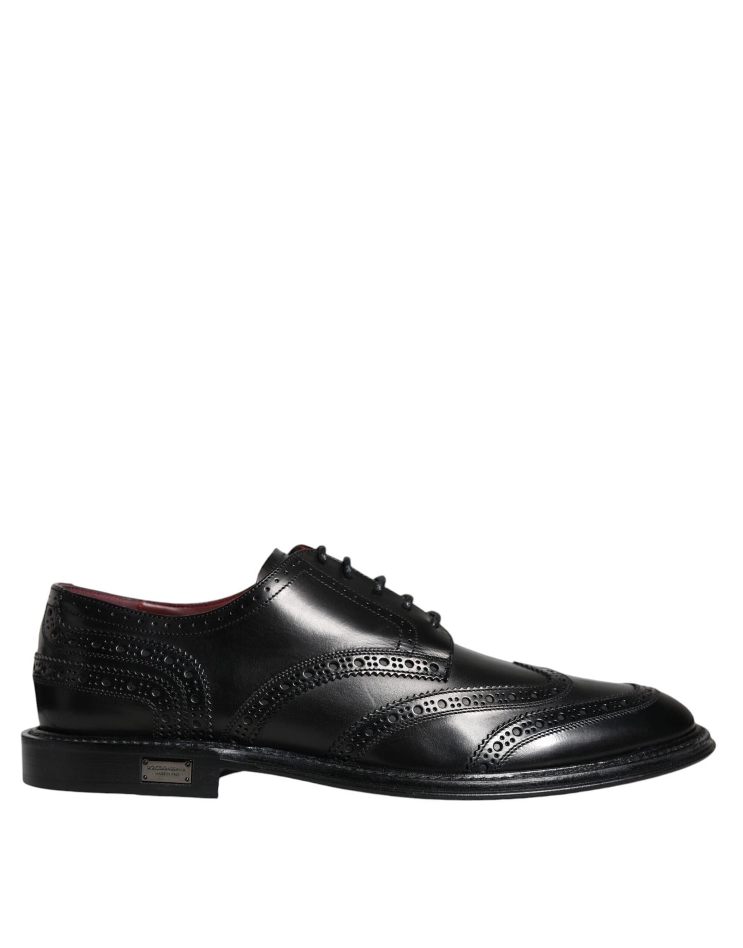 Dolce & Gabbana Black Leather Oxford Wingtip Formal Shoes