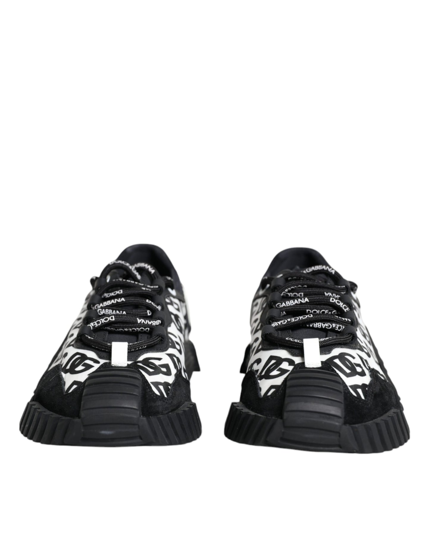 Dolce & Gabbana Black Logo Lace Up Low Top NS1 Sneakers Shoes