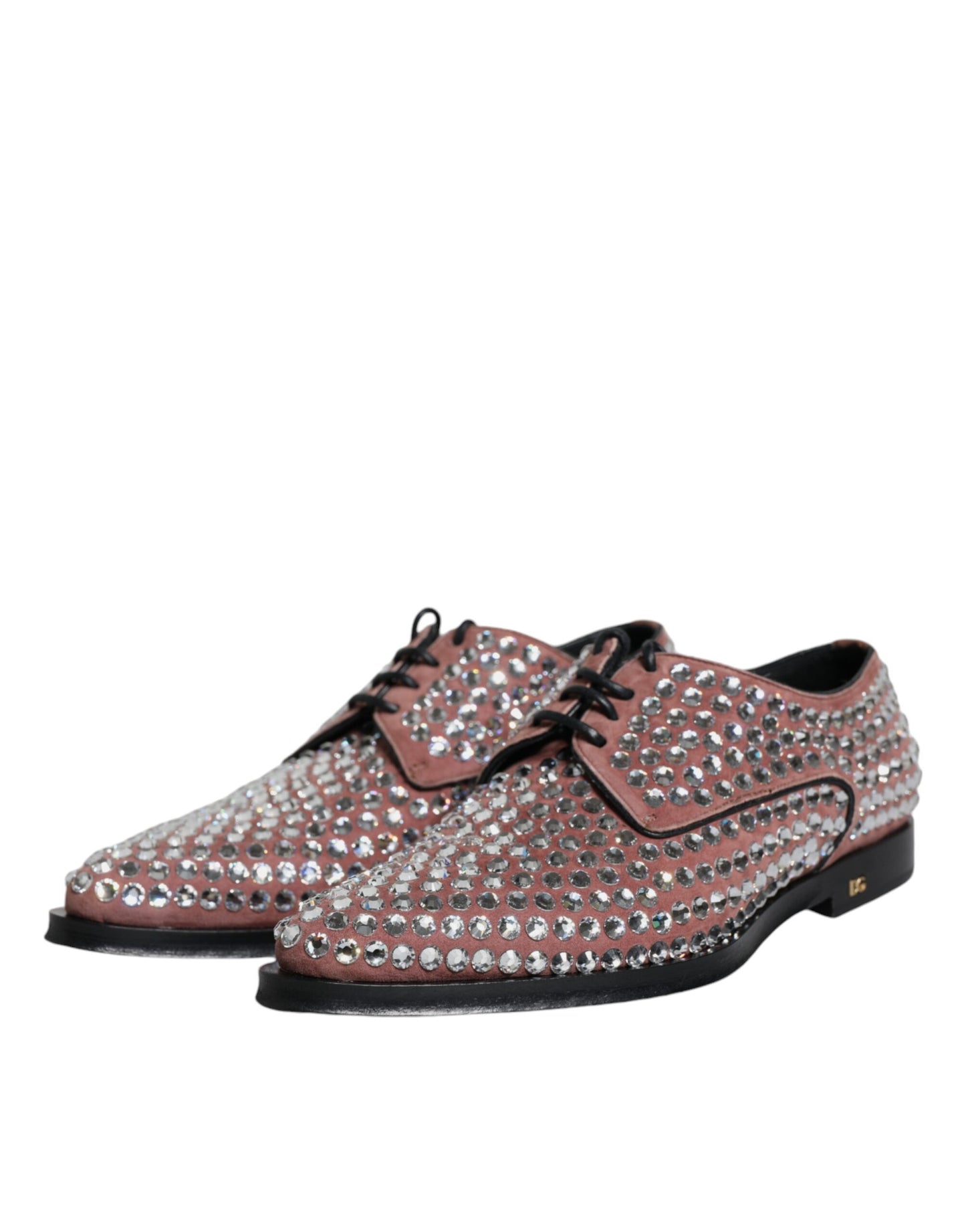 Dolce & Gabbana Brown Strass Embellished Derby Dress Shoes