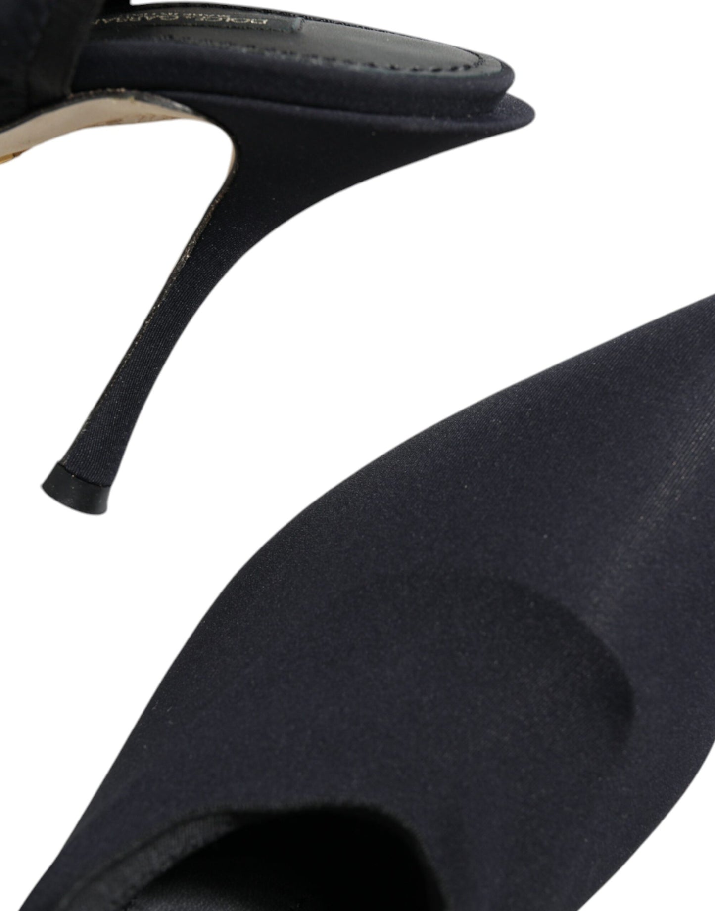 Dolce & Gabbana Black Jersey Stretch Heels Slingback Shoes