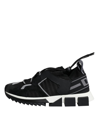 Dolce & Gabbana Black Mesh Sorrento Trekking Sneakers Shoes