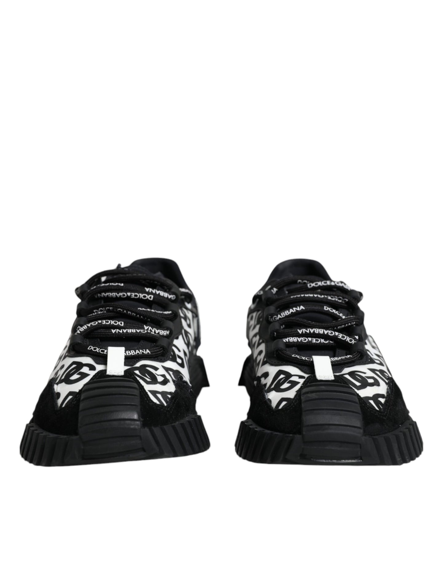 Dolce & Gabbana Black Logo Lace Up Low Top NS1 Sneakers Shoes