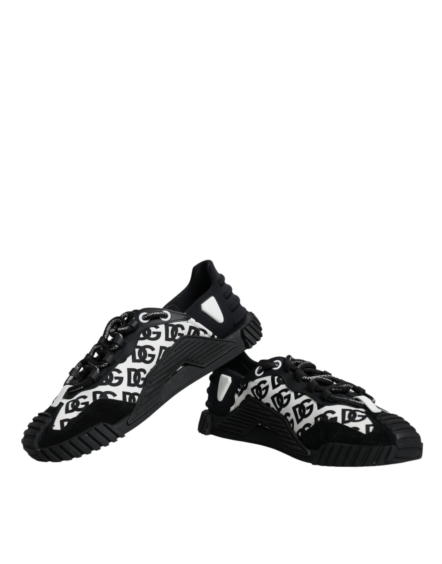 Dolce & Gabbana Black Logo Lace Up Low Top NS1 Sneakers Shoes