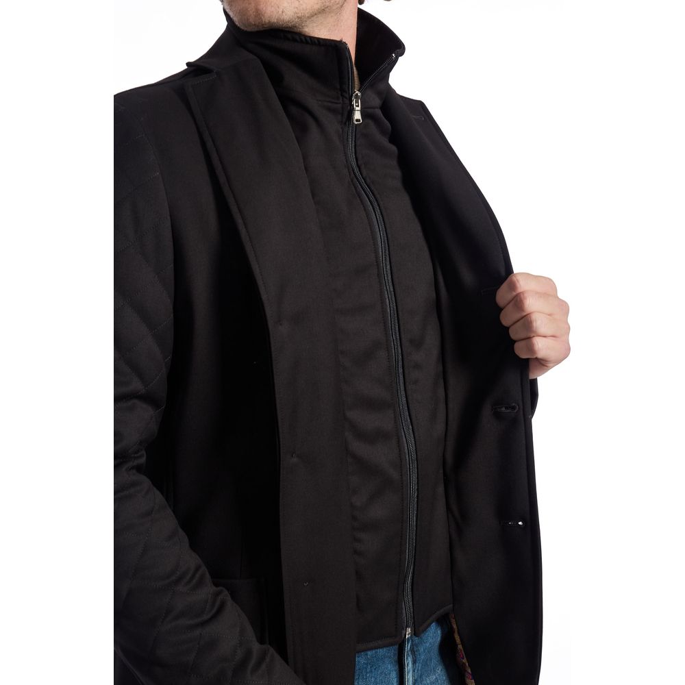 Roberto Pepe Luxury Black Viscose Jacket