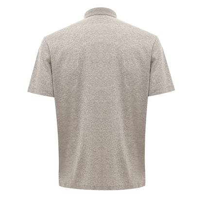 Corneliani Gray Cotton Polo Shirt