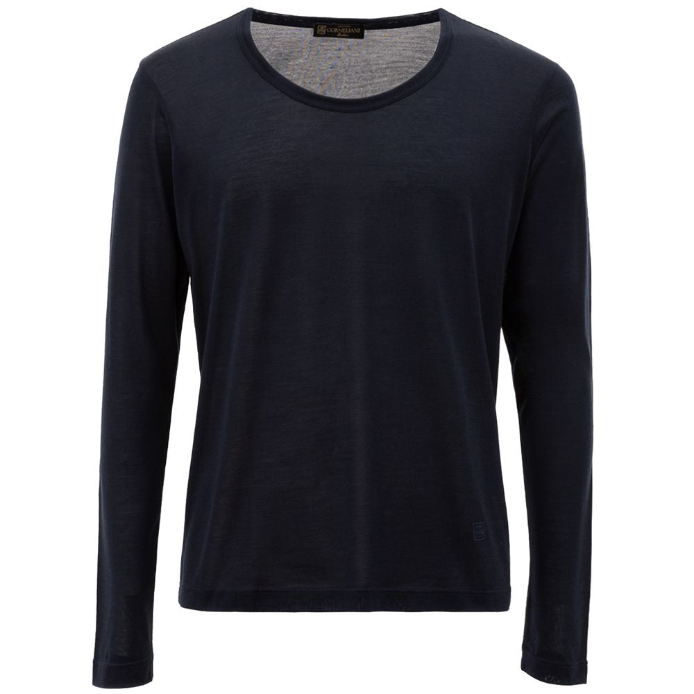 Corneliani Blue Silk T-Shirt