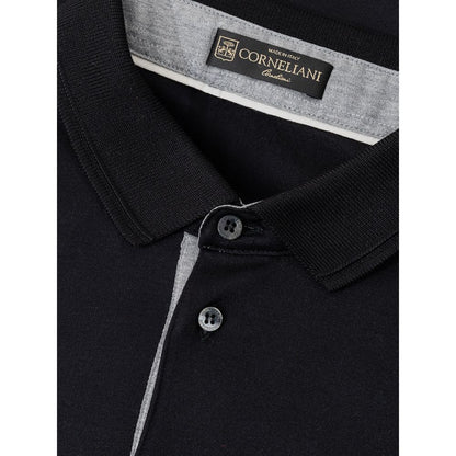 Corneliani Blue Silk Polo Shirt