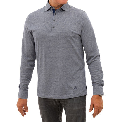 Corneliani Gray Cotton Polo Shirt