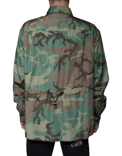 Dolce & Gabbana Multicolor Camouflage Button Down Shirt