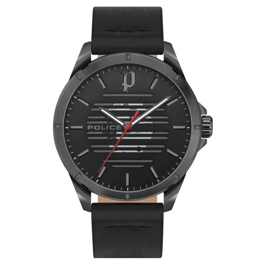 Police Black Leather Watch