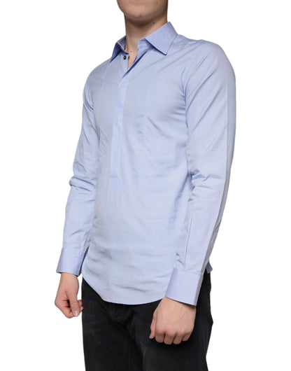 Dolce & Gabbana Light Blue Cotton Men Dress Formal Shirt