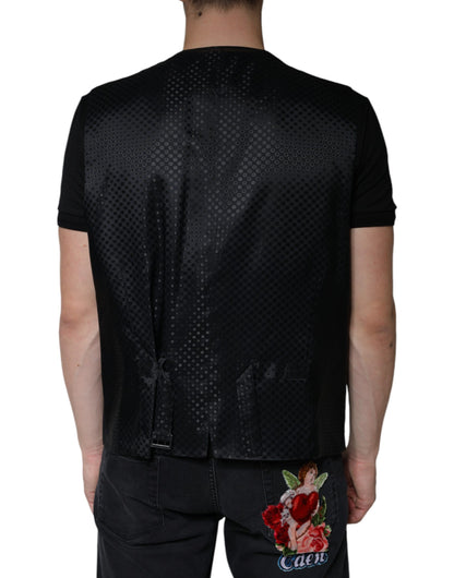 Dolce & Gabbana Black Wool Waistcoat Dress Formal Vest