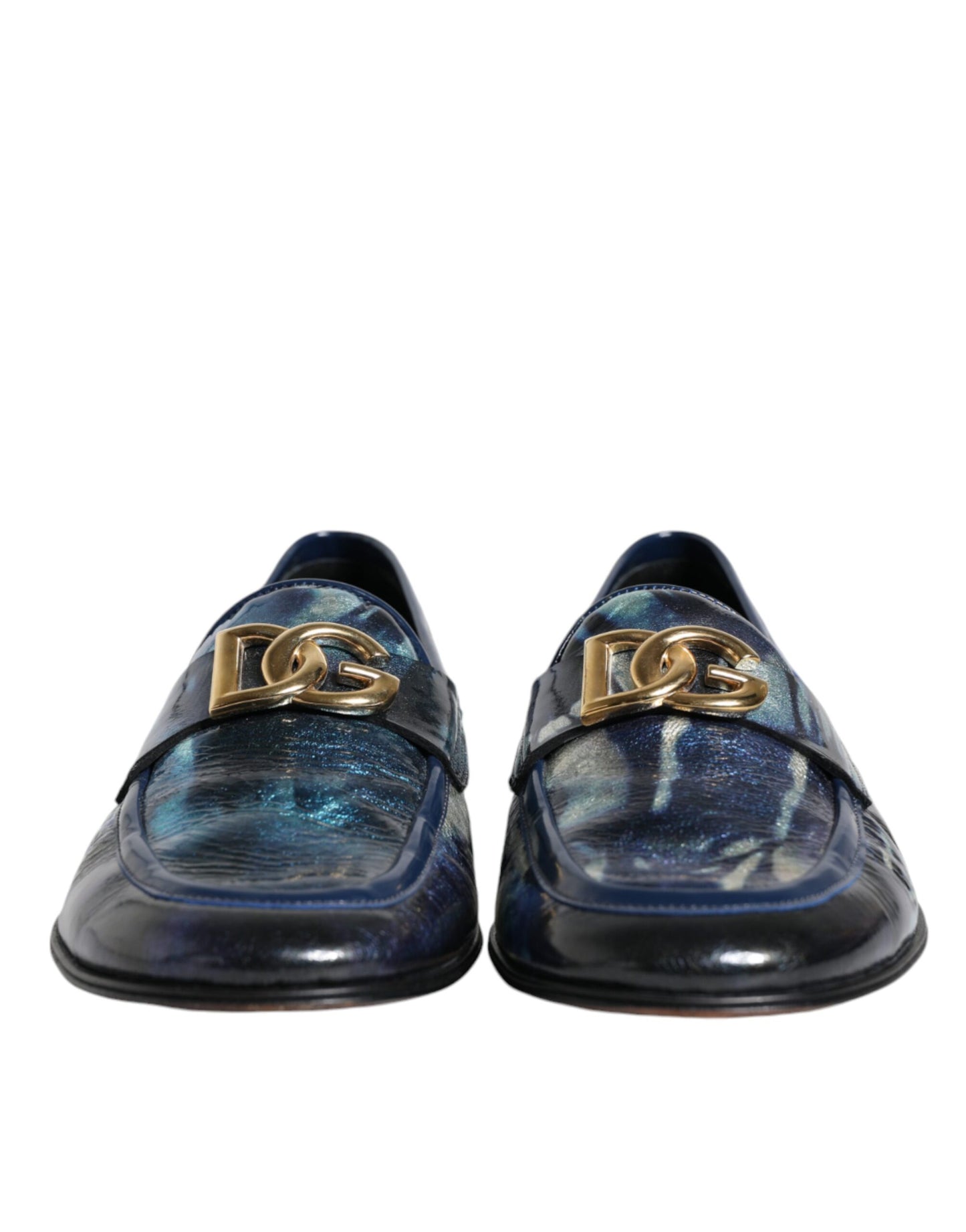 Dolce & Gabbana Blue Tie Dye DG Loafers Formal Shoes