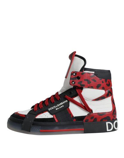 Dolce & Gabbana Multicolor Leather High Top Sneakers Shoes