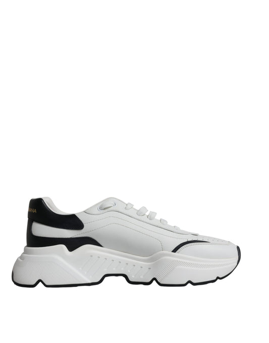 Dolce & Gabbana White Black DAYMASTER Leather Sneakers Shoes