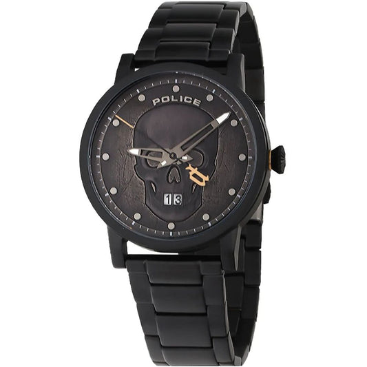 Police Black Leather Watch