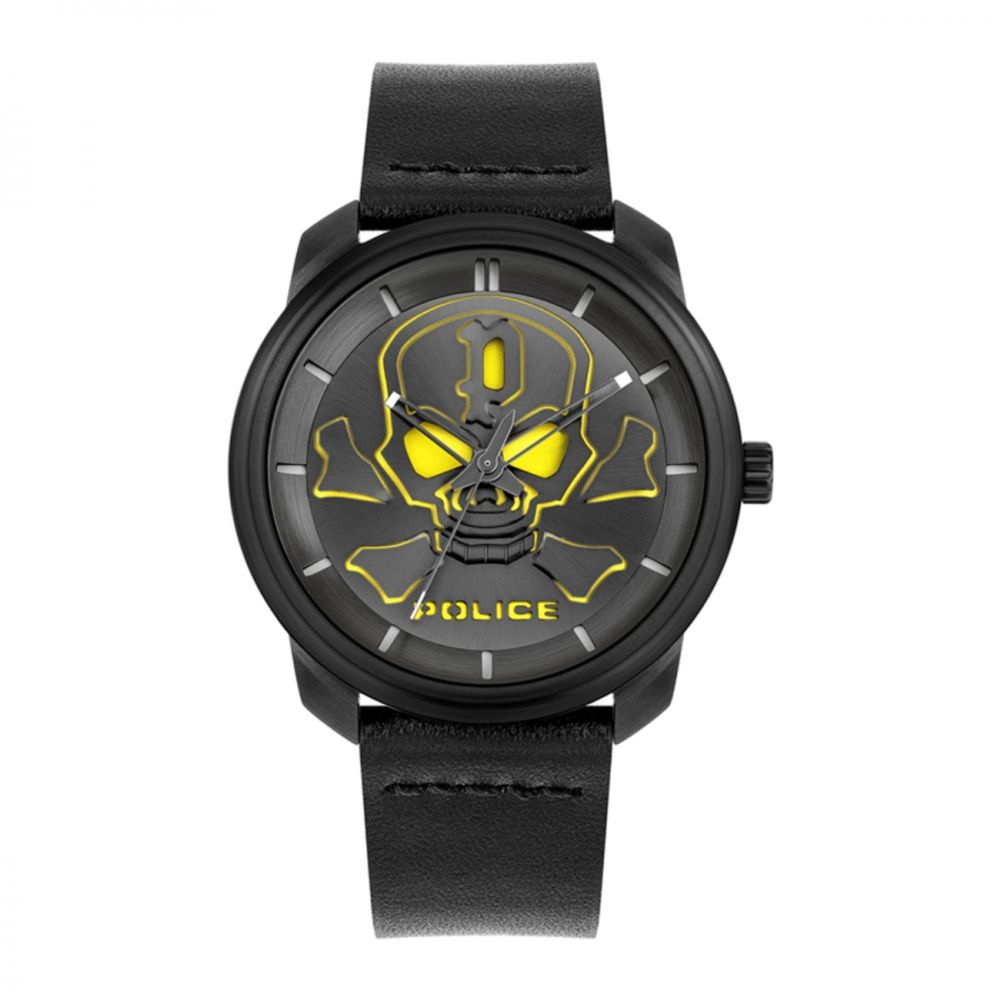 Police Black Leather Watch