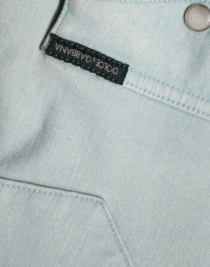 Dolce & Gabbana Light Blue Cotton Button Down Casual Shirt