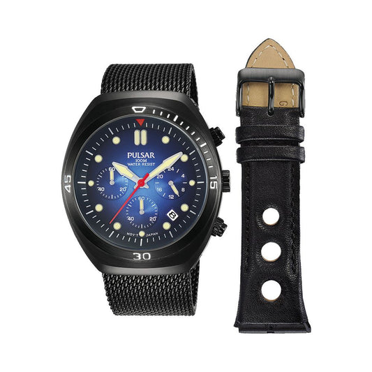 Pulsar Black Steel Watch