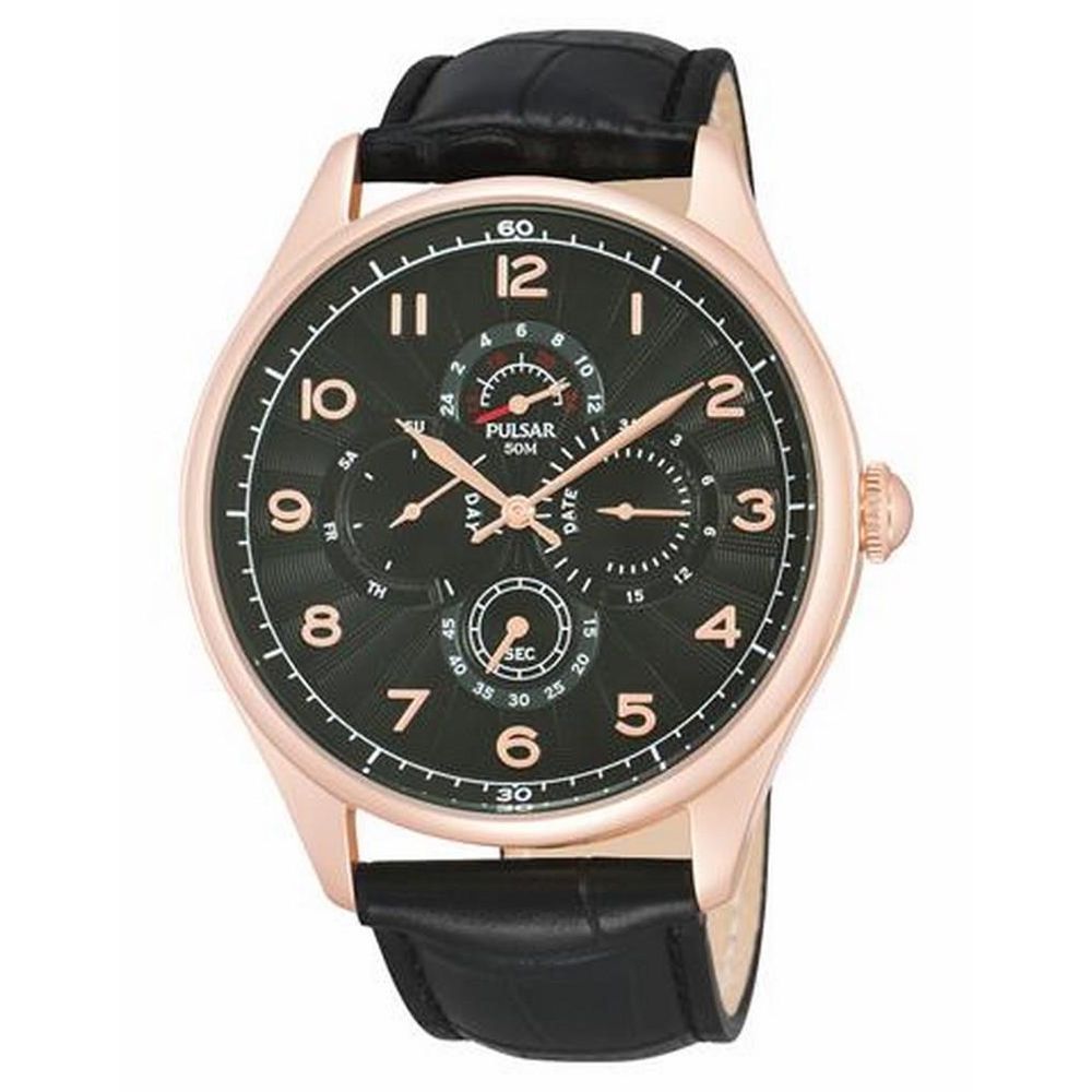 Pulsar Black Leather Watch