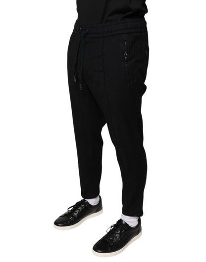 Dolce & Gabbana Black Wool Jogger Jogging Pants