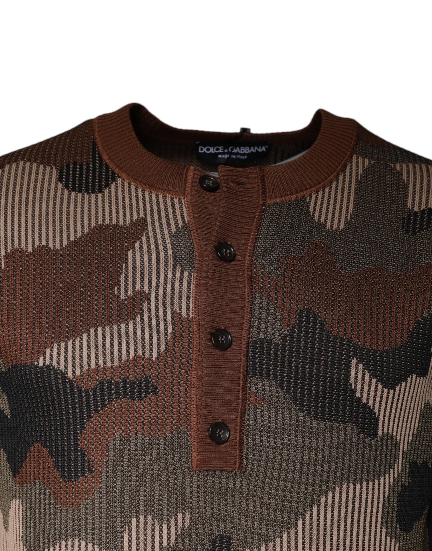 Dolce & Gabbana Multicolor Camouflage Men Pullover Sweater