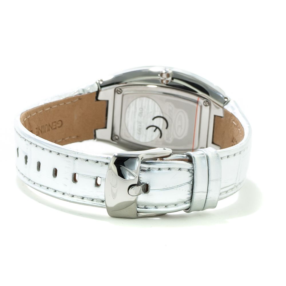 Chronotech Silver Leather Watch