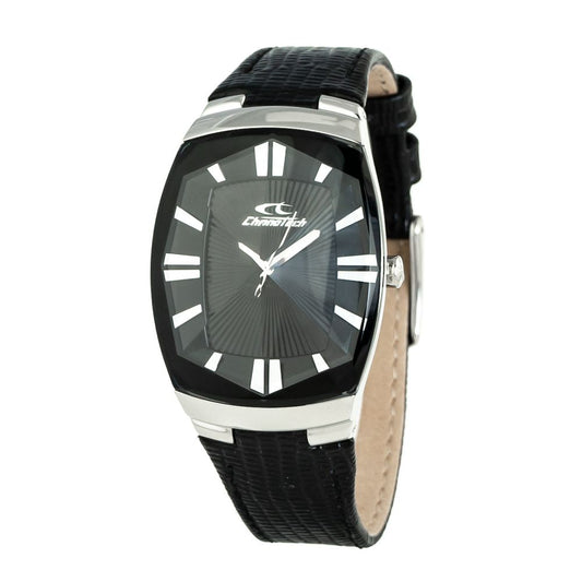 Chronotech Black Leather Watch