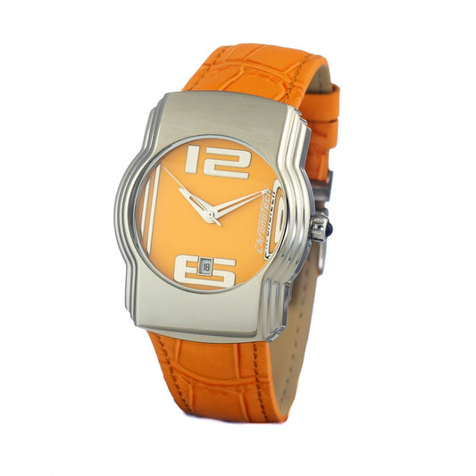 Chronotech Orange Leather Watch