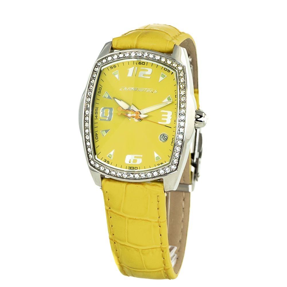 Chronotech Yellow Leather Watch