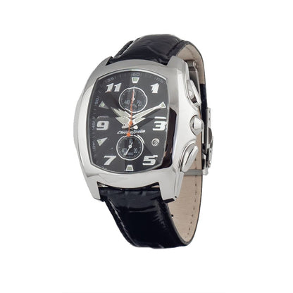 Chronotech Black Leather Watch