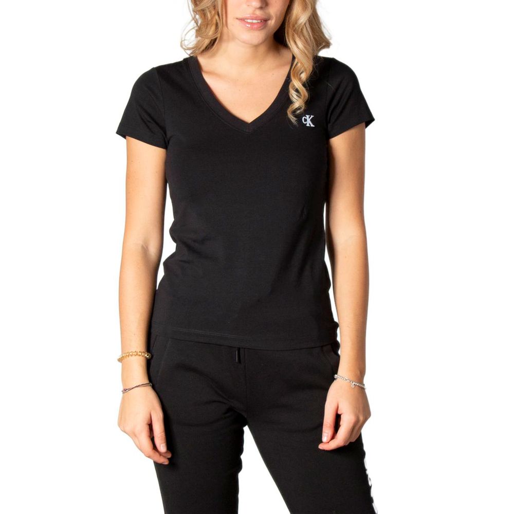 Calvin Klein Jeans Black Cotton Tops & T-Shirt