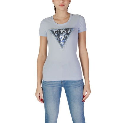 Guess Blue Cotton Tops & T-Shirt