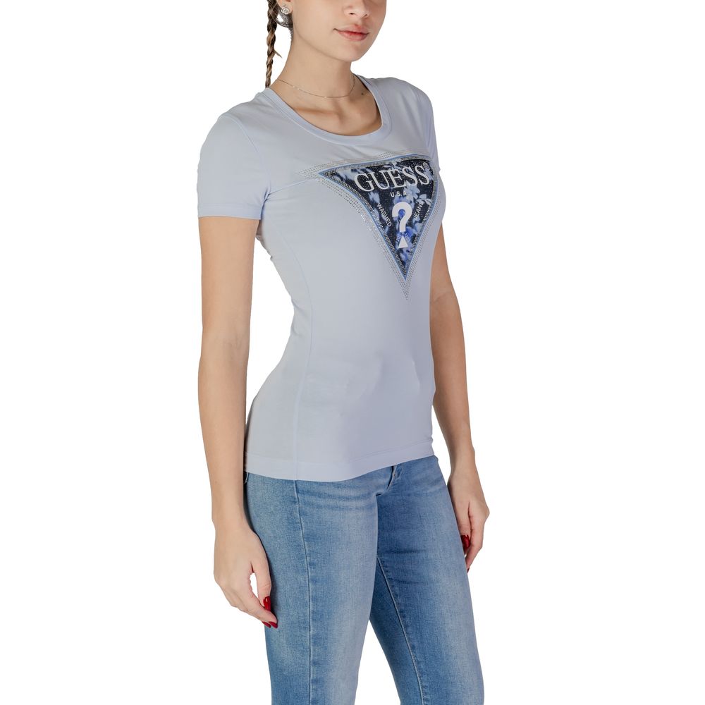 Guess Blue Cotton Tops & T-Shirt